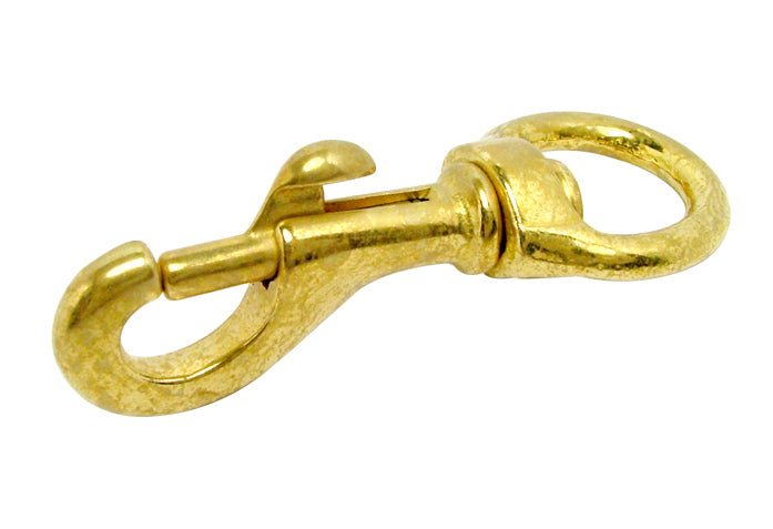 B225/BUY SOLID BRASS SWIVEL EYE BOLT SNAP - (CLEARANCE SALE)