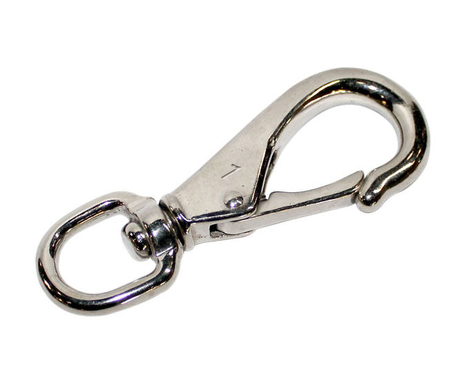 B251NP SWIVEL EYE SNAP SOLID BRASS IN NICKEL PLATE - (CLEARANCE SALE)