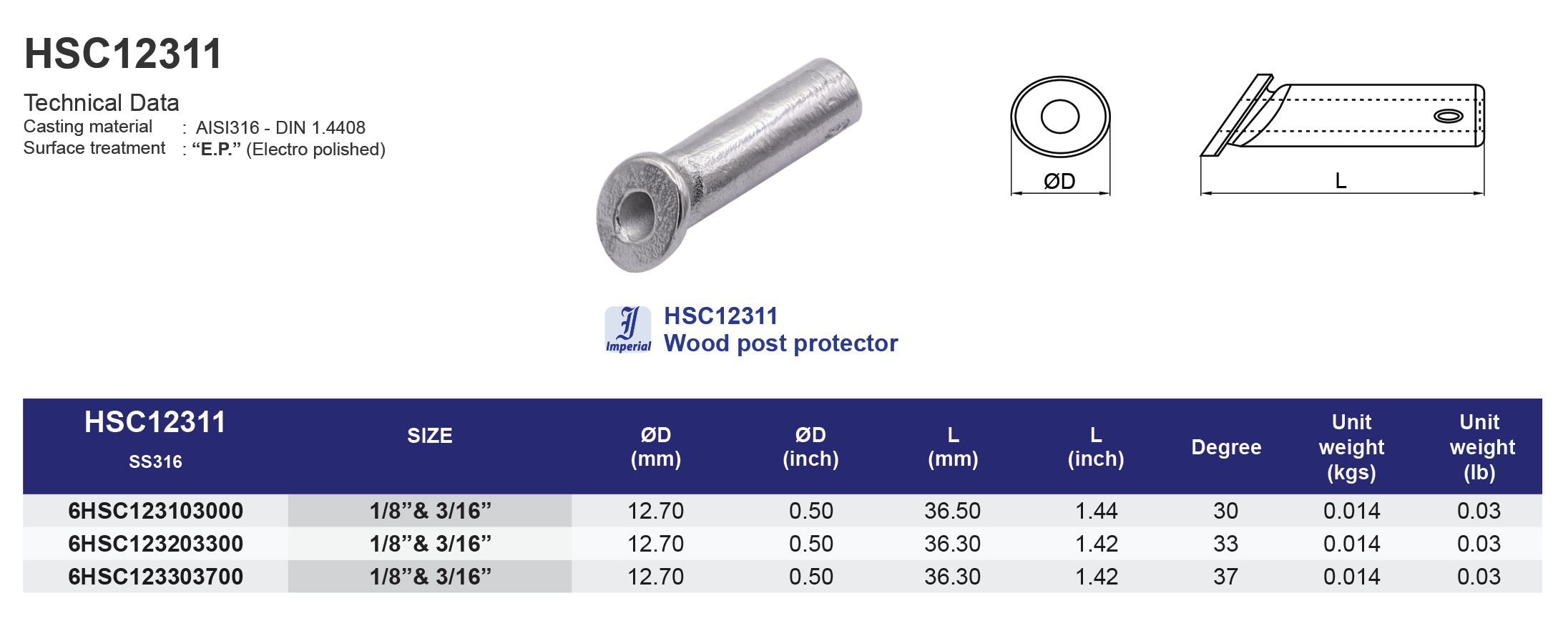 HSC12311 Wood post protector