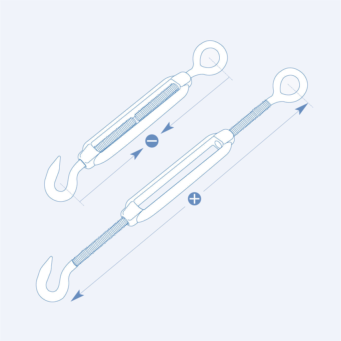 S311EE Frame turnbuckle eye and eye - 304