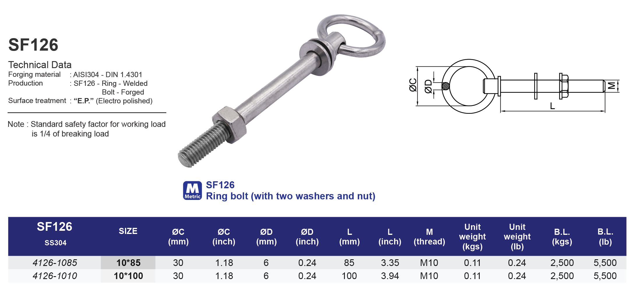 SF126 Ring Bolt