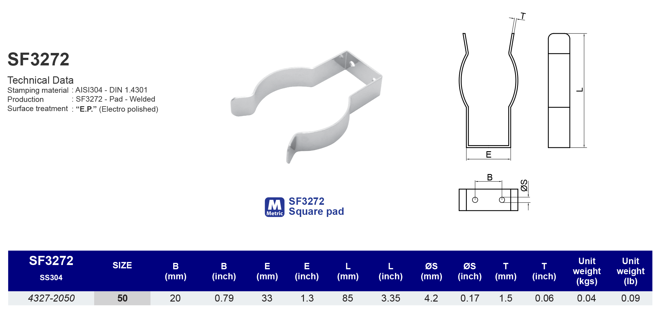 SF3272 Tube Strap-304
