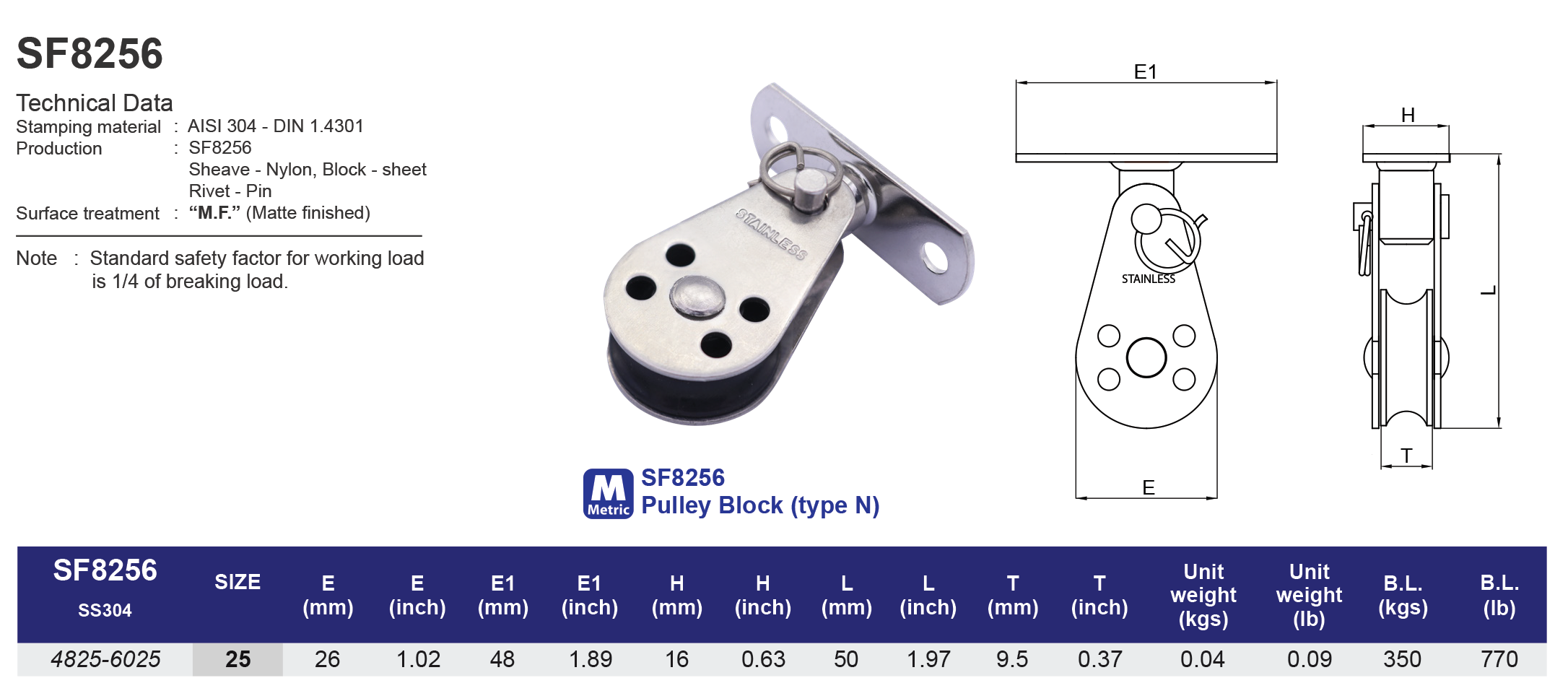 SF8256 Pulley Block (type N)