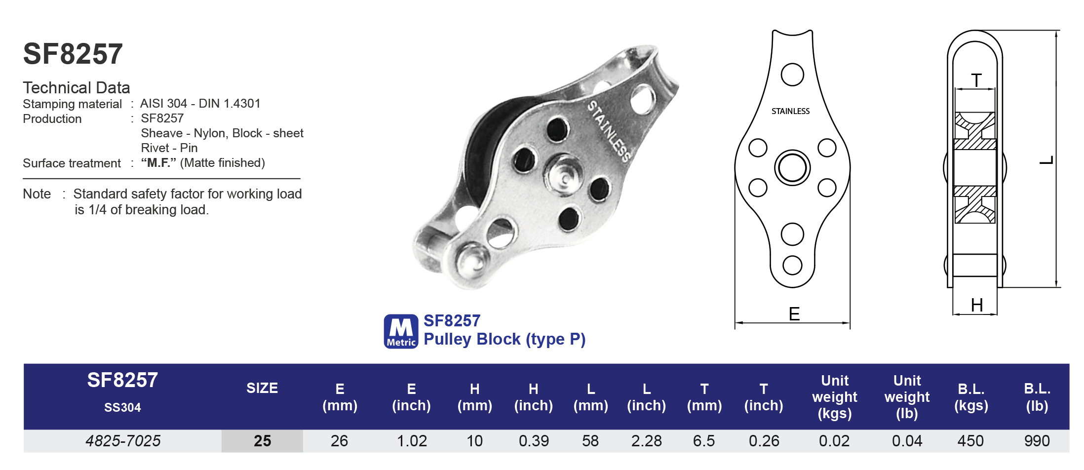 SF8257 Pulley Block (type P)
