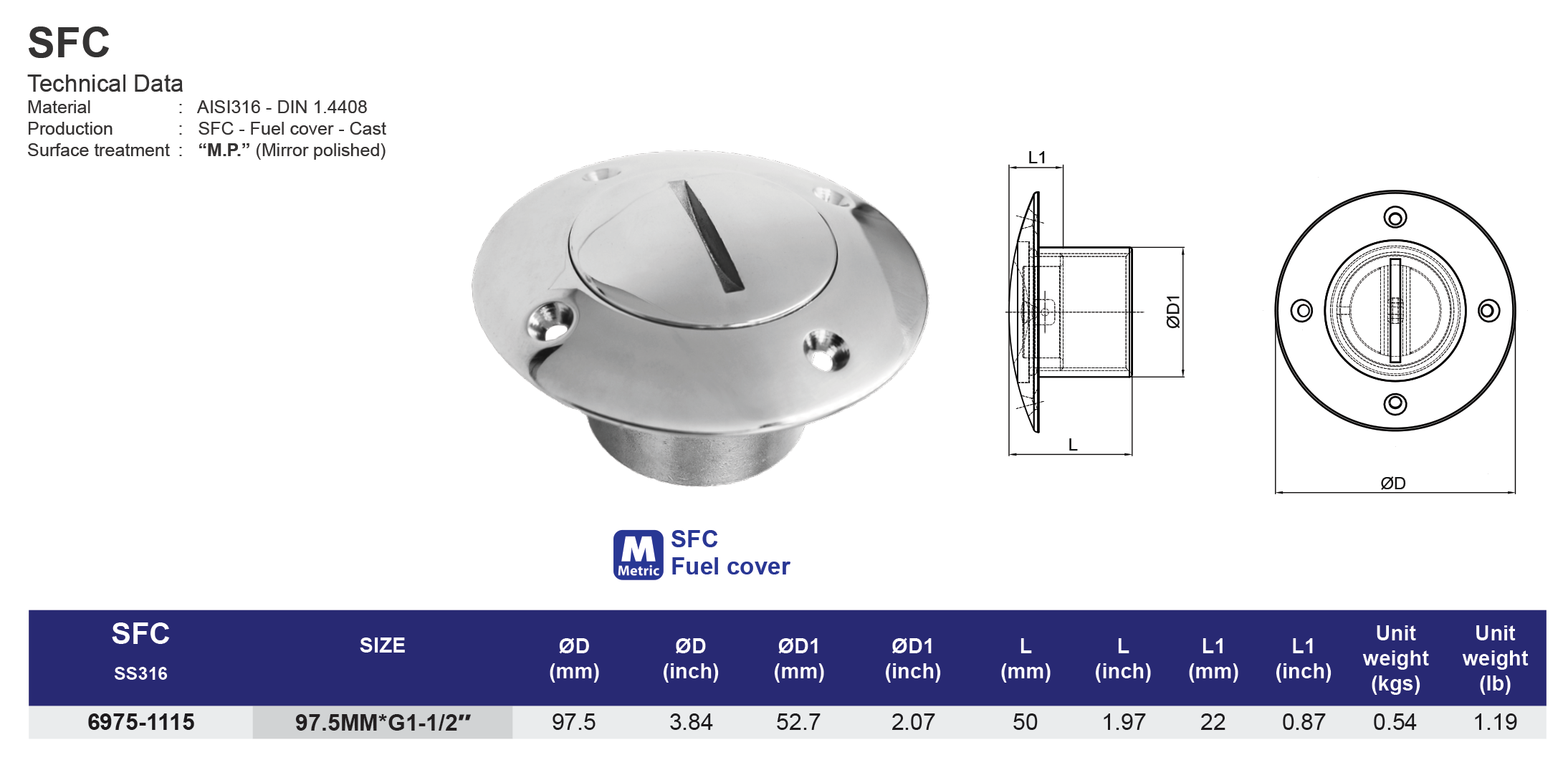 SFC Inlet Cover - 316