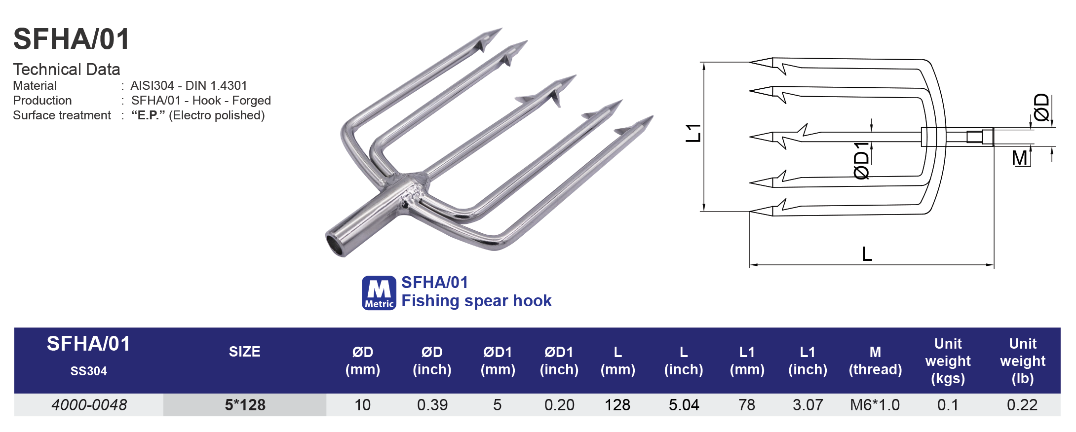 SFHA/01 Fishing spear hook