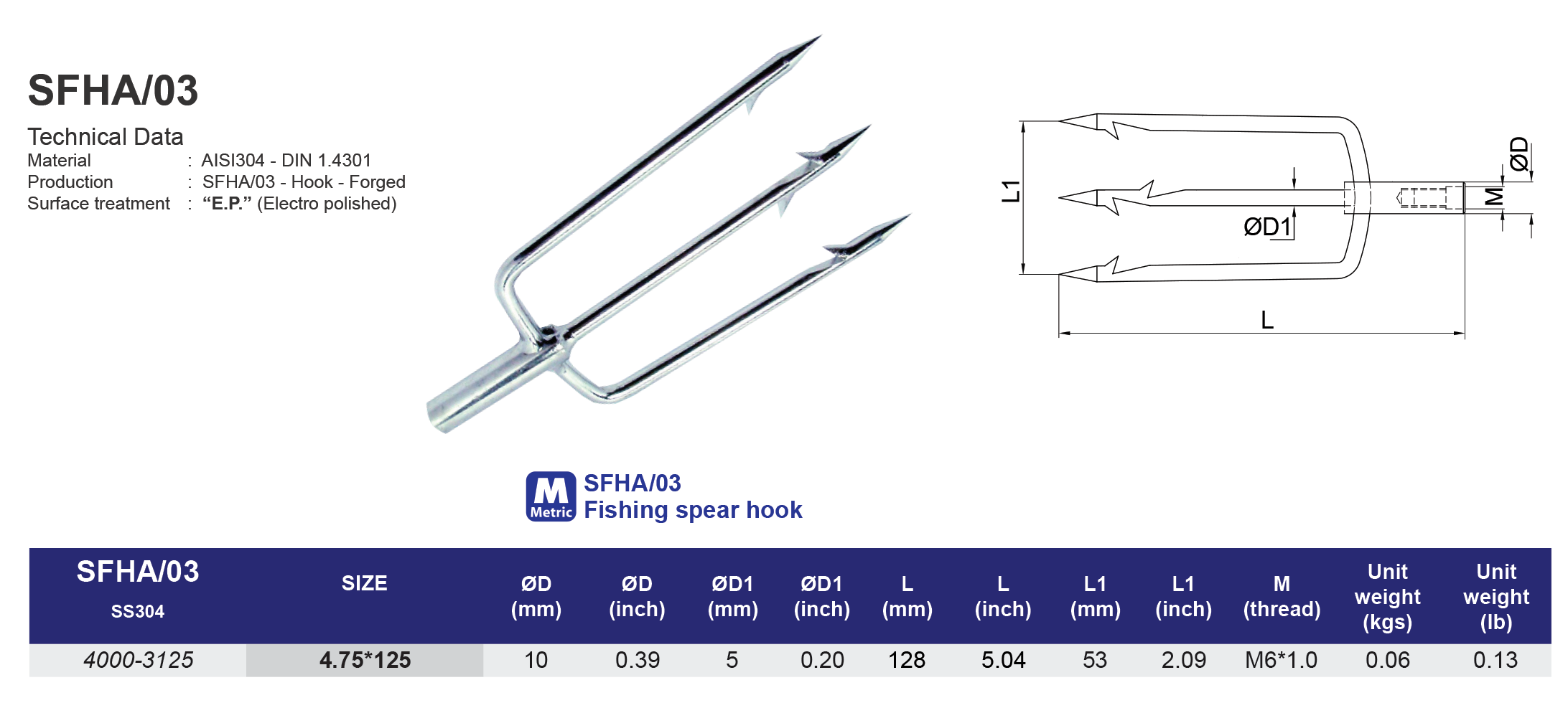 SFHA/03 Fishing spear hook-304