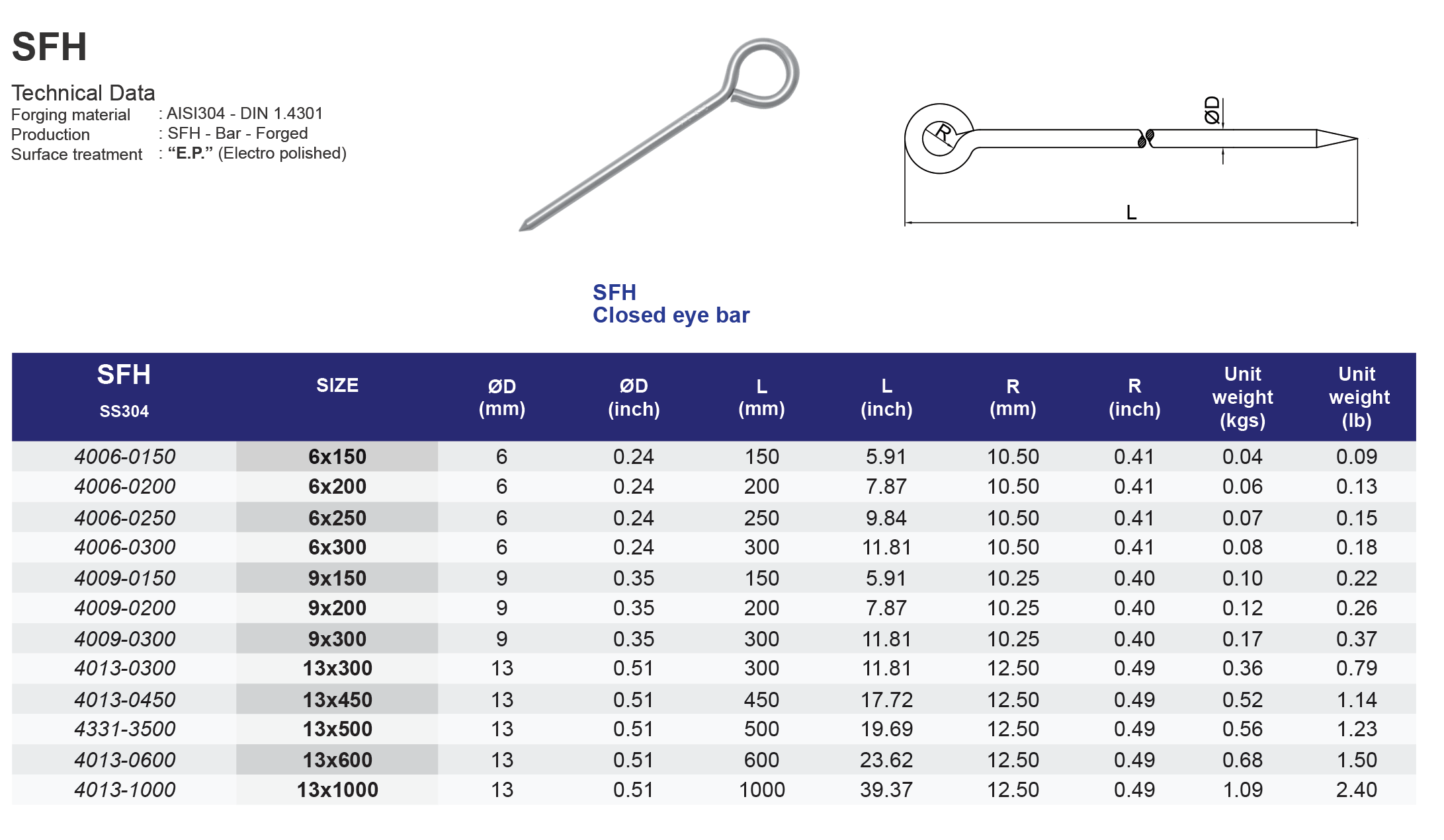 SFH Closed Eye Bar - 304