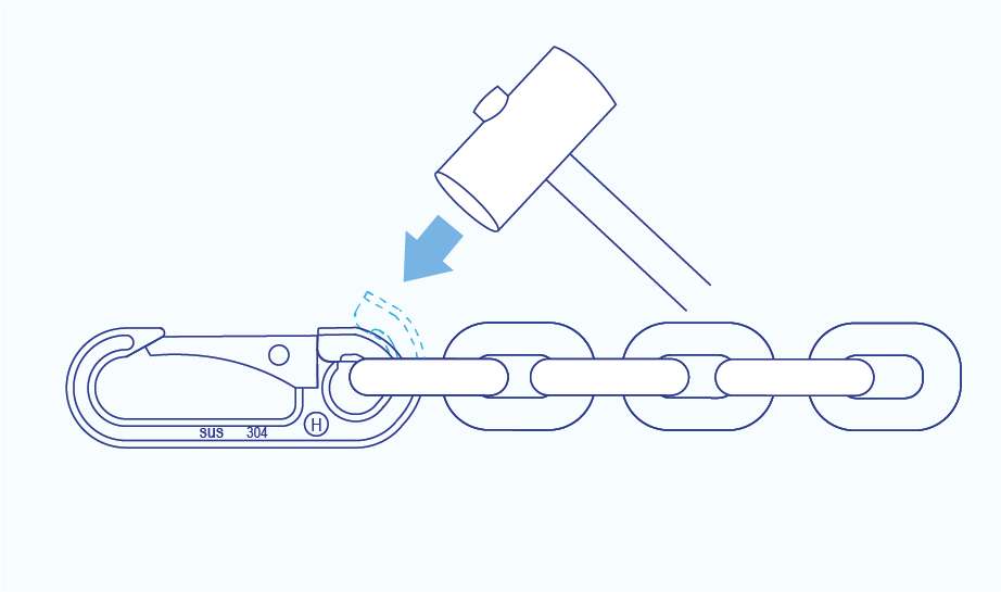 S247H Chain snaps (opened end) - 304