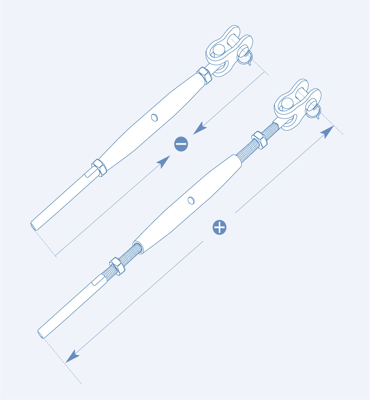 S3121/5 Pipe Turnbuckle toggle and swage stud - 316