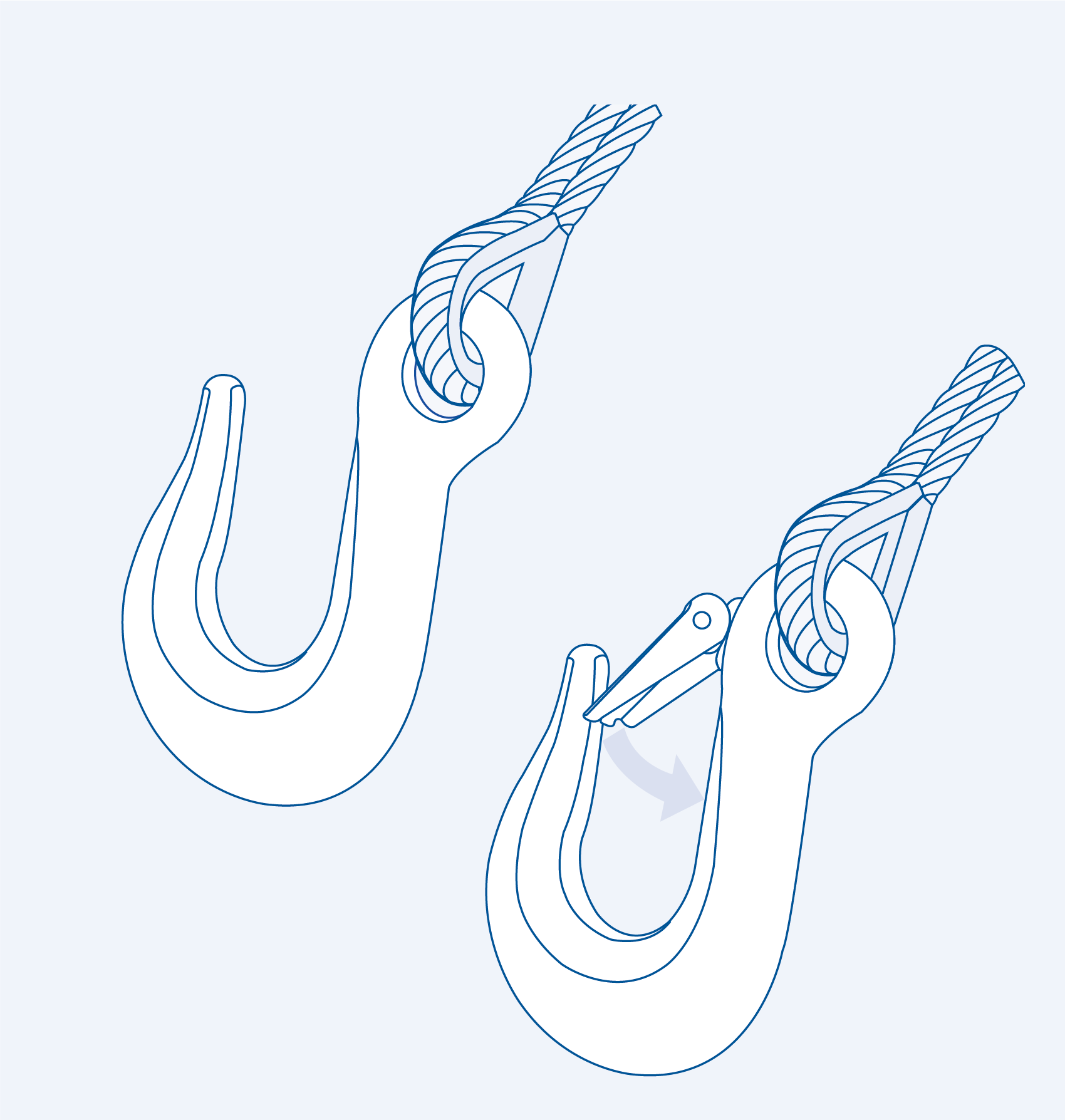S325X Slip hook (eye end with safety latch) - 316