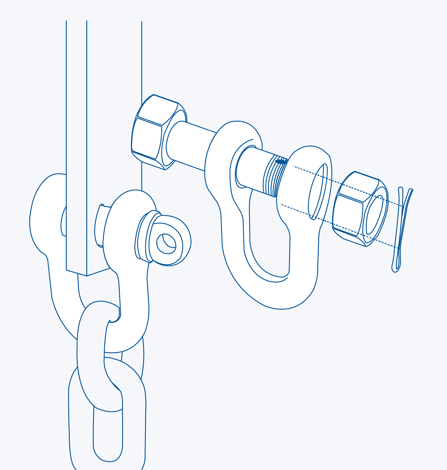 S3611BB Oversize D-shackle (nut and cotter pin)