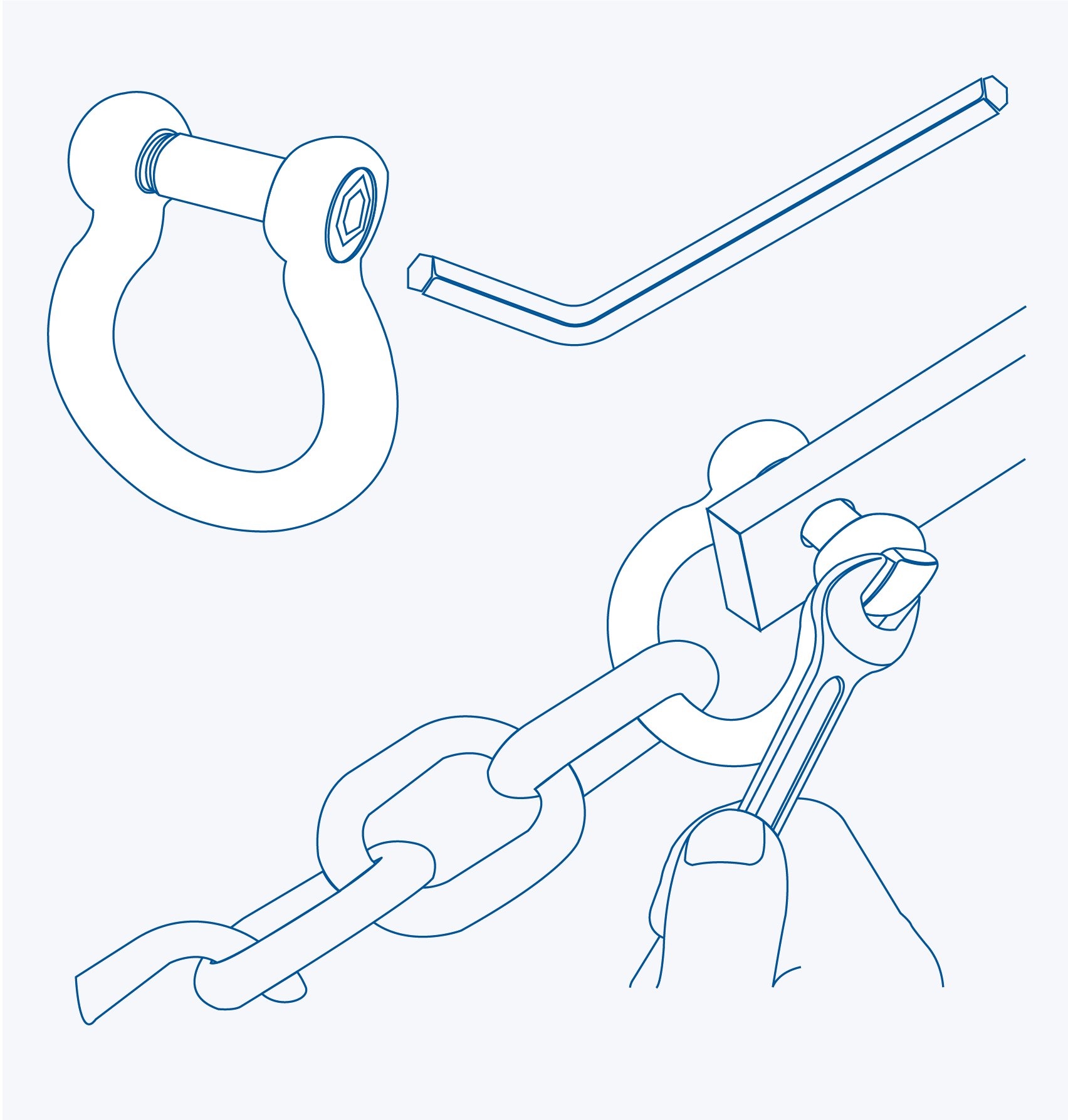 S370CI Anchor shackle (oval sink pin) - 316