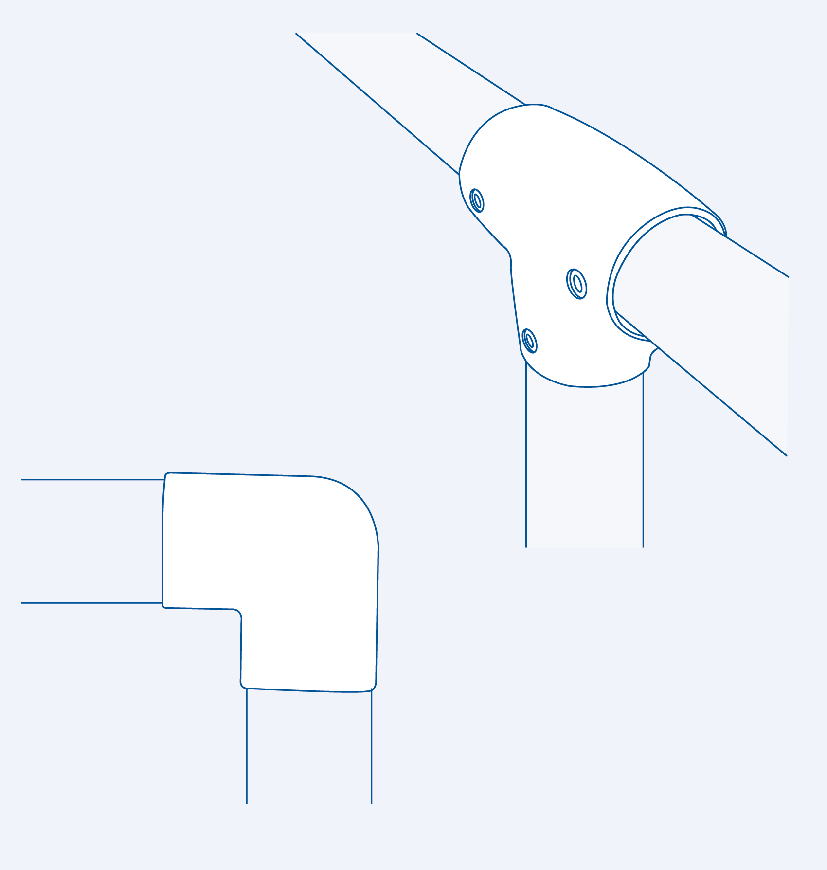S394 Rail fitting (elbow cap) - 316