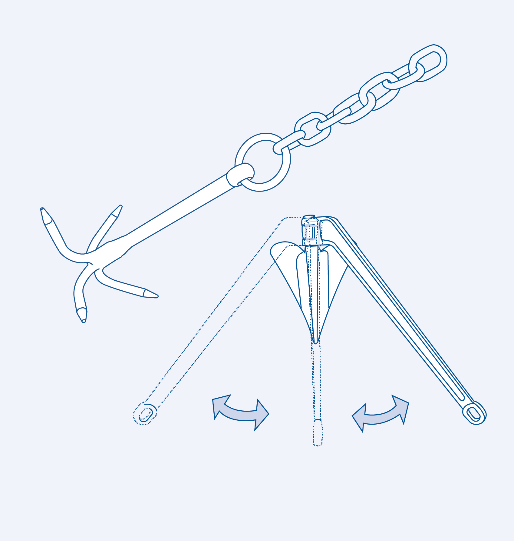 S4100 Folding anchor - 316 (CLEARANCE SALE)