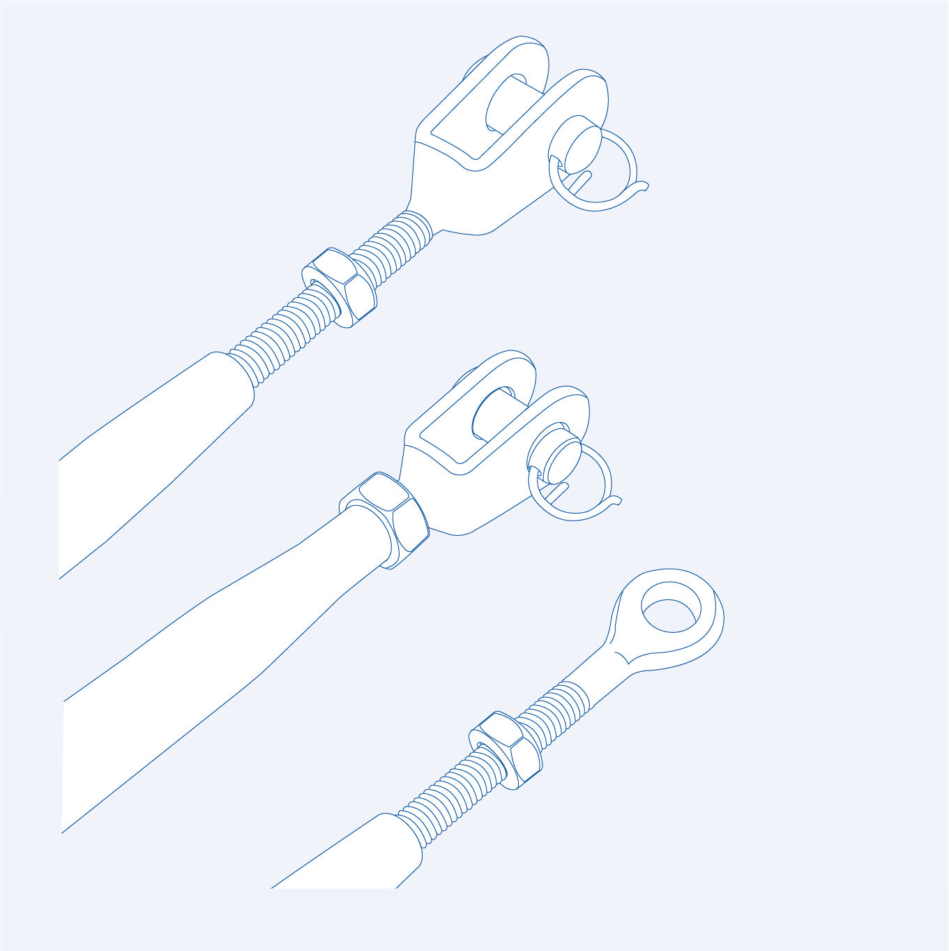 SF312P Pipe turnbuckle, jaw and jaw - 316