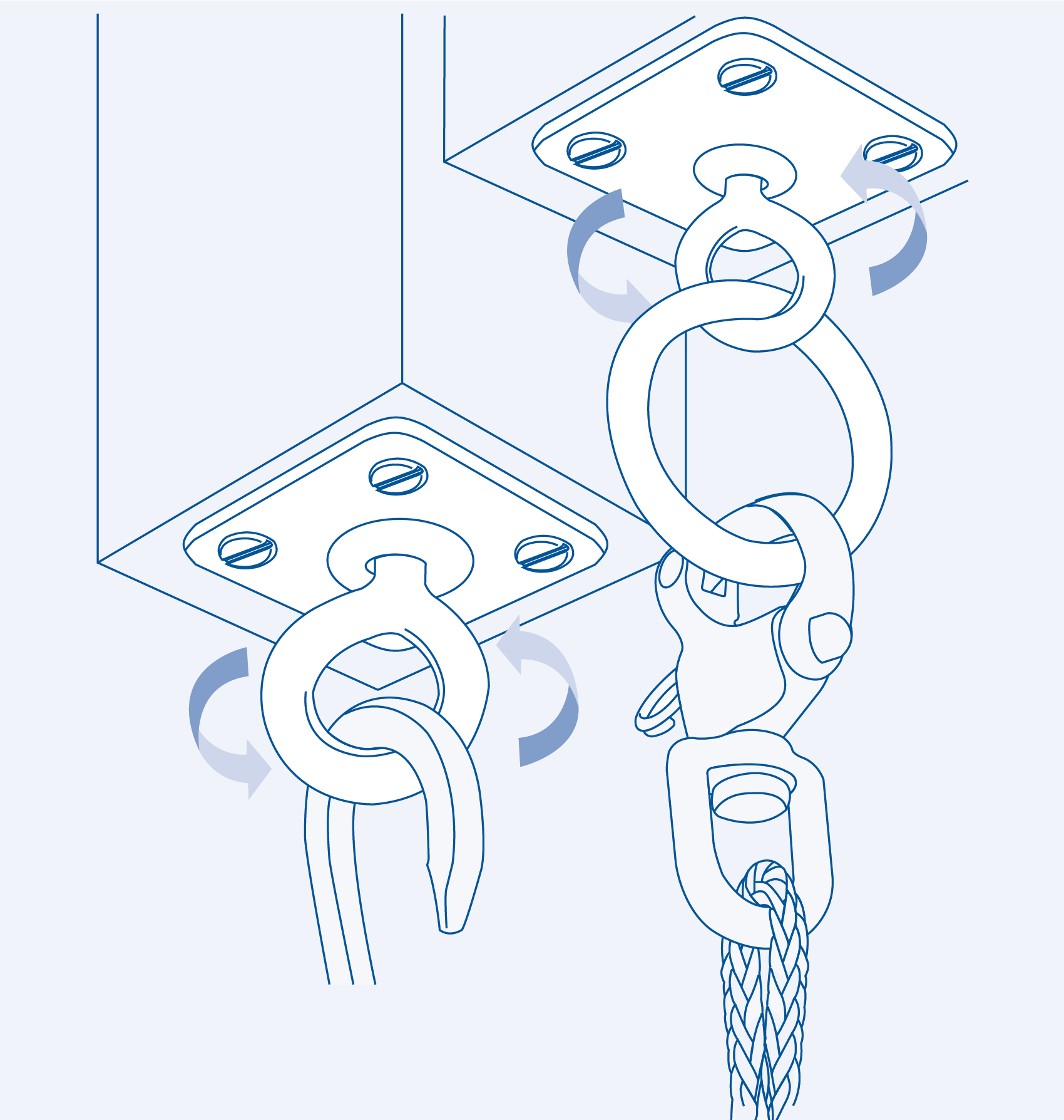SF3206 Square Pad (swivel eye with ring) - 316