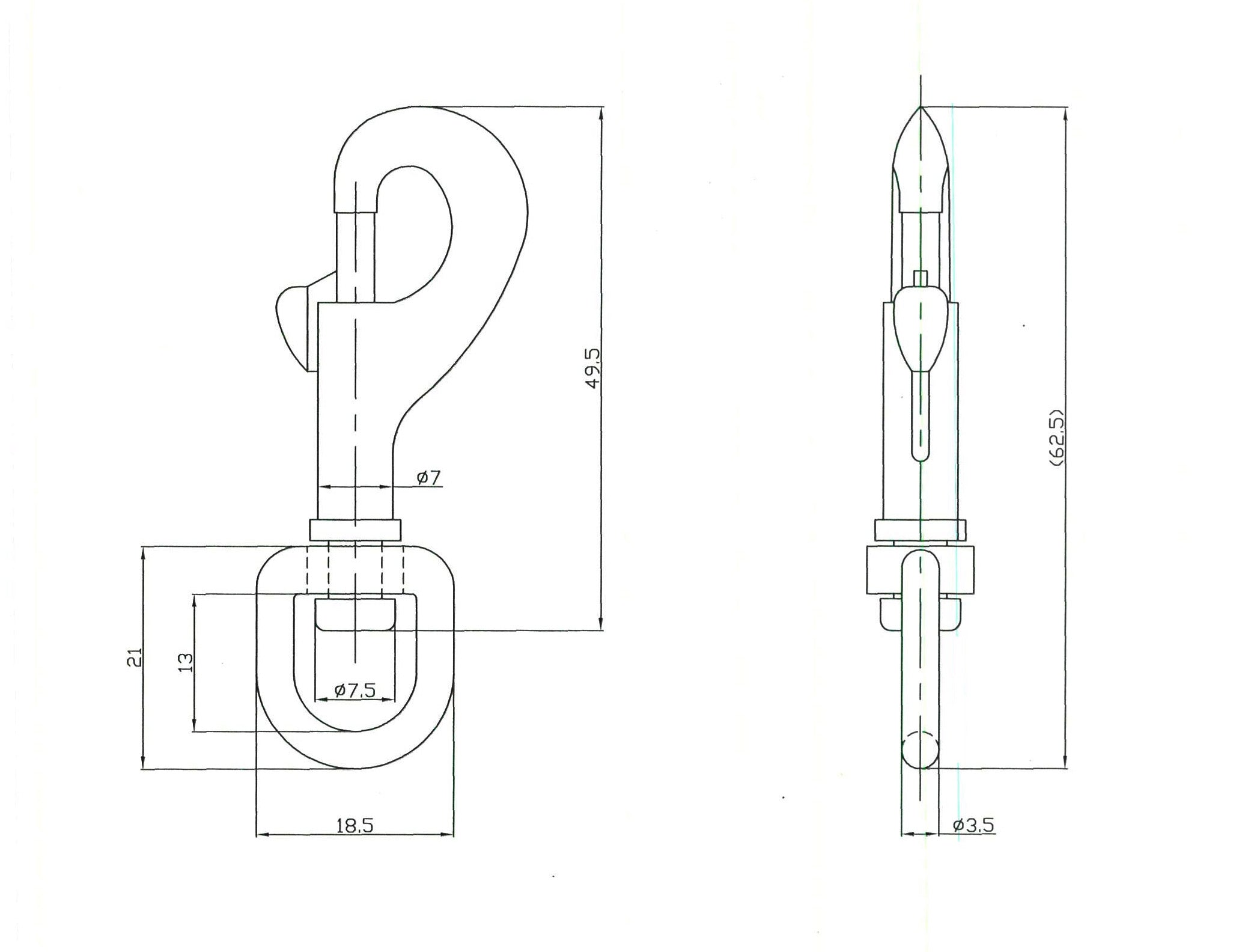 D5024AC DIE CAST ZINC ALLOY SNAP HOOKS ANTI COLOR PLATED - (CLEARANCE SALE)