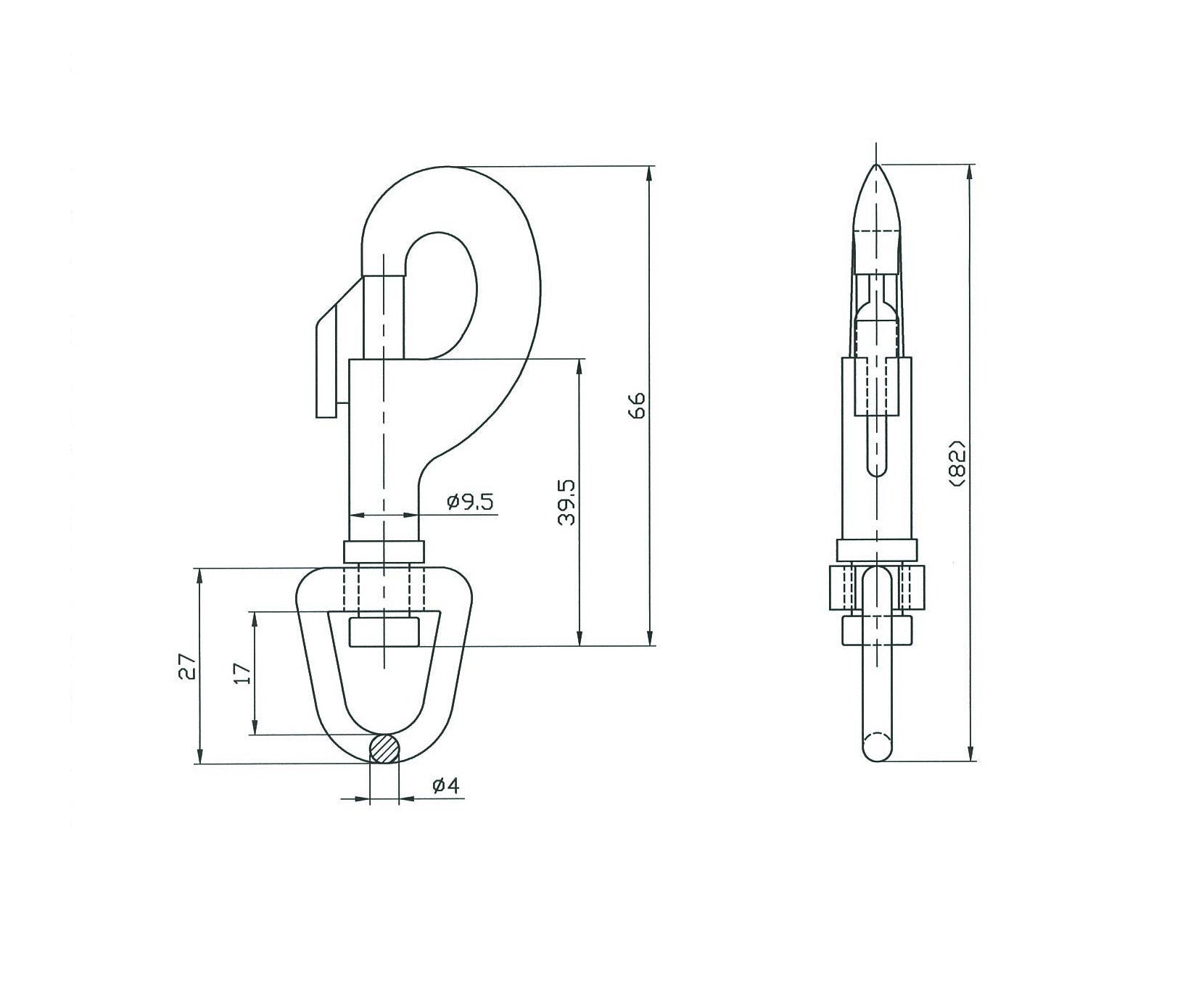 D226 DIE CAST ZINC ALLOY SNAP HOOK NICKEL PLATED