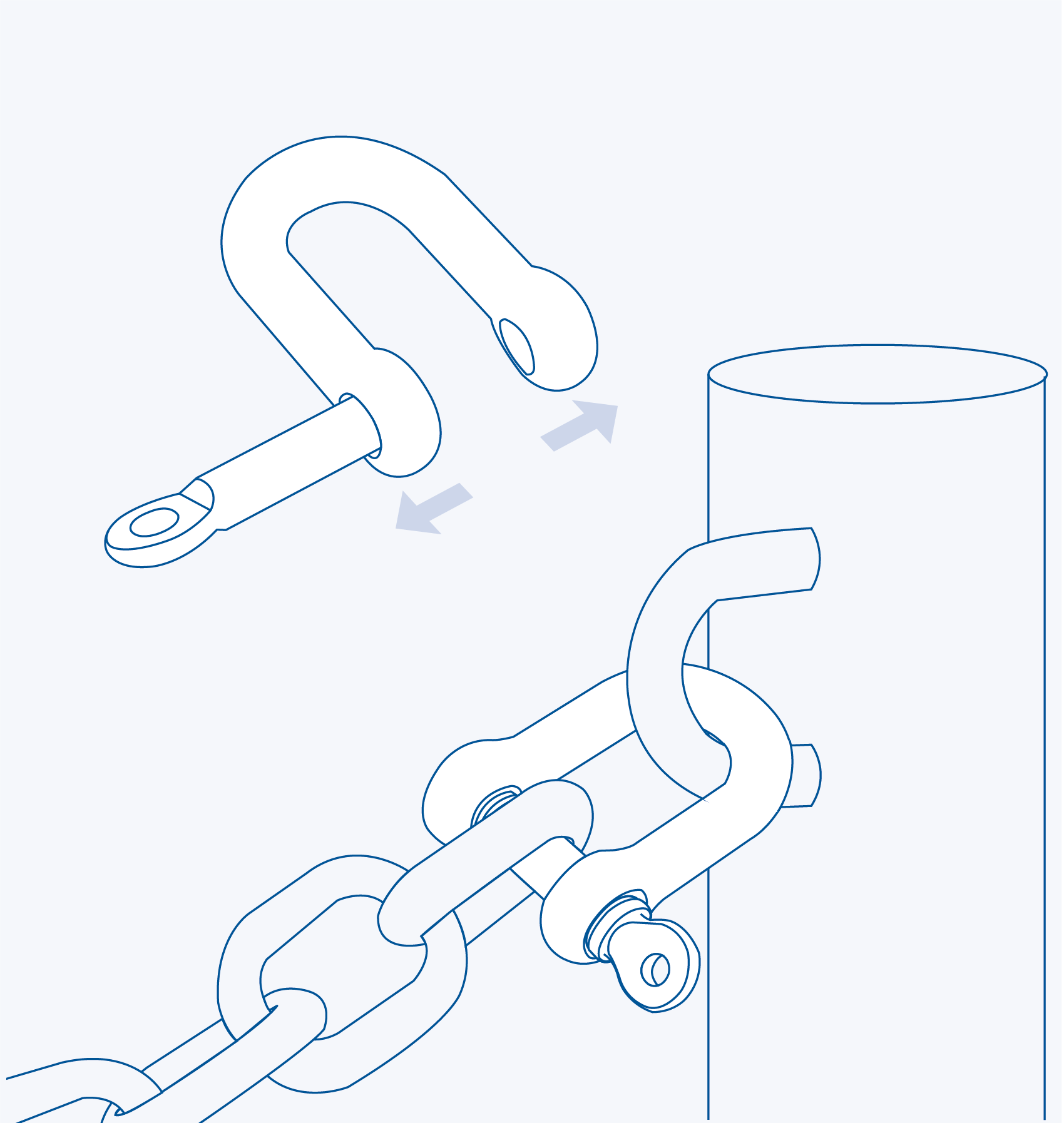 SF360LKF D-shackle (locking pin)