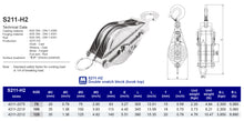 S211-H2 Double snatch block (hook top)