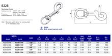 S225 Bolt snap (swivel end)