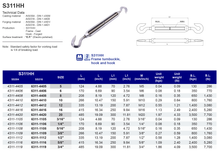 S311HH Frame turnbuckle hook and hook