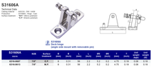 S31606A Deck hinge (angle side mount with removable pin)