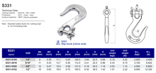 S331 Slip hook (clevis end)