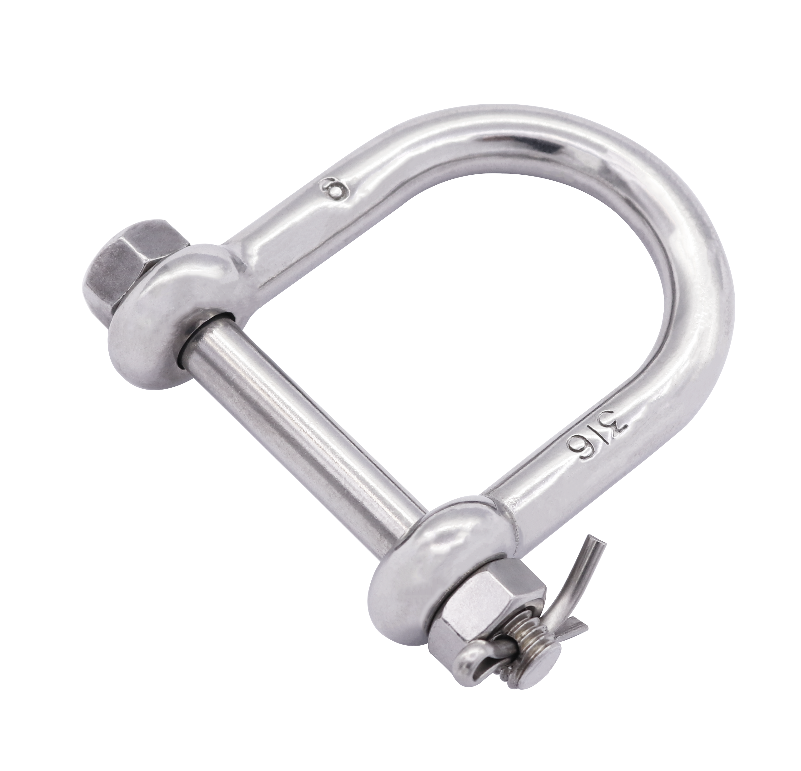 S360BWN Wide D-shackle (nut and cotter pin) - 316