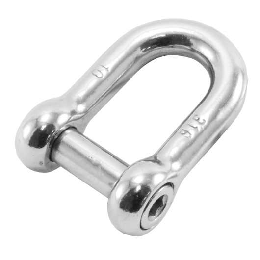 S360CI D-shackle (hexagonal sink pin) - 316