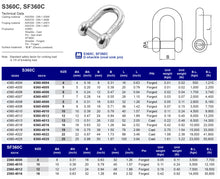 S360C, SF360C D-shackle (oval sink pin)