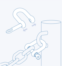 S360LK, SF360LKF D-shackle (locking pin)