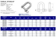 S360LK, SF360LKF D-shackle (locking pin)