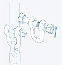 S3611BB Oversize D-shackle (nut and cotter pin)
