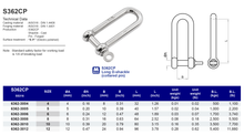 S362CP Long D-shackle (collared pin)