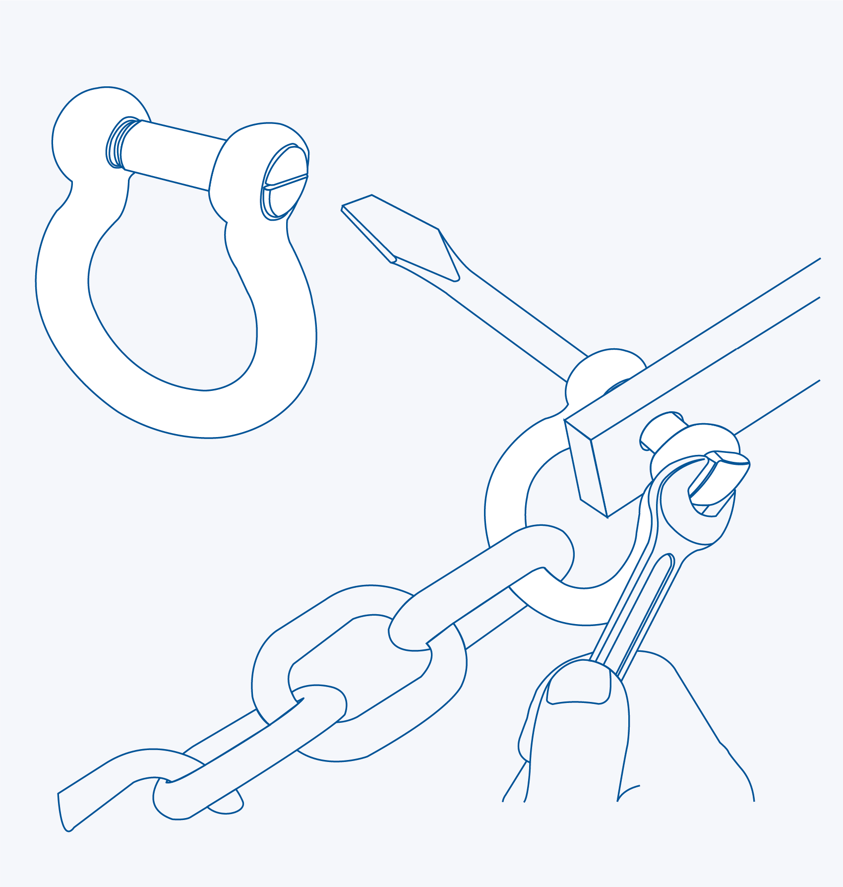 S370B Anchor shackle (square head pin) - 316