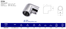 S394 Rail fitting (elbow cap)
