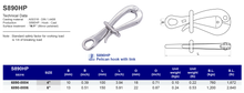 S890HP Pelican hook with link