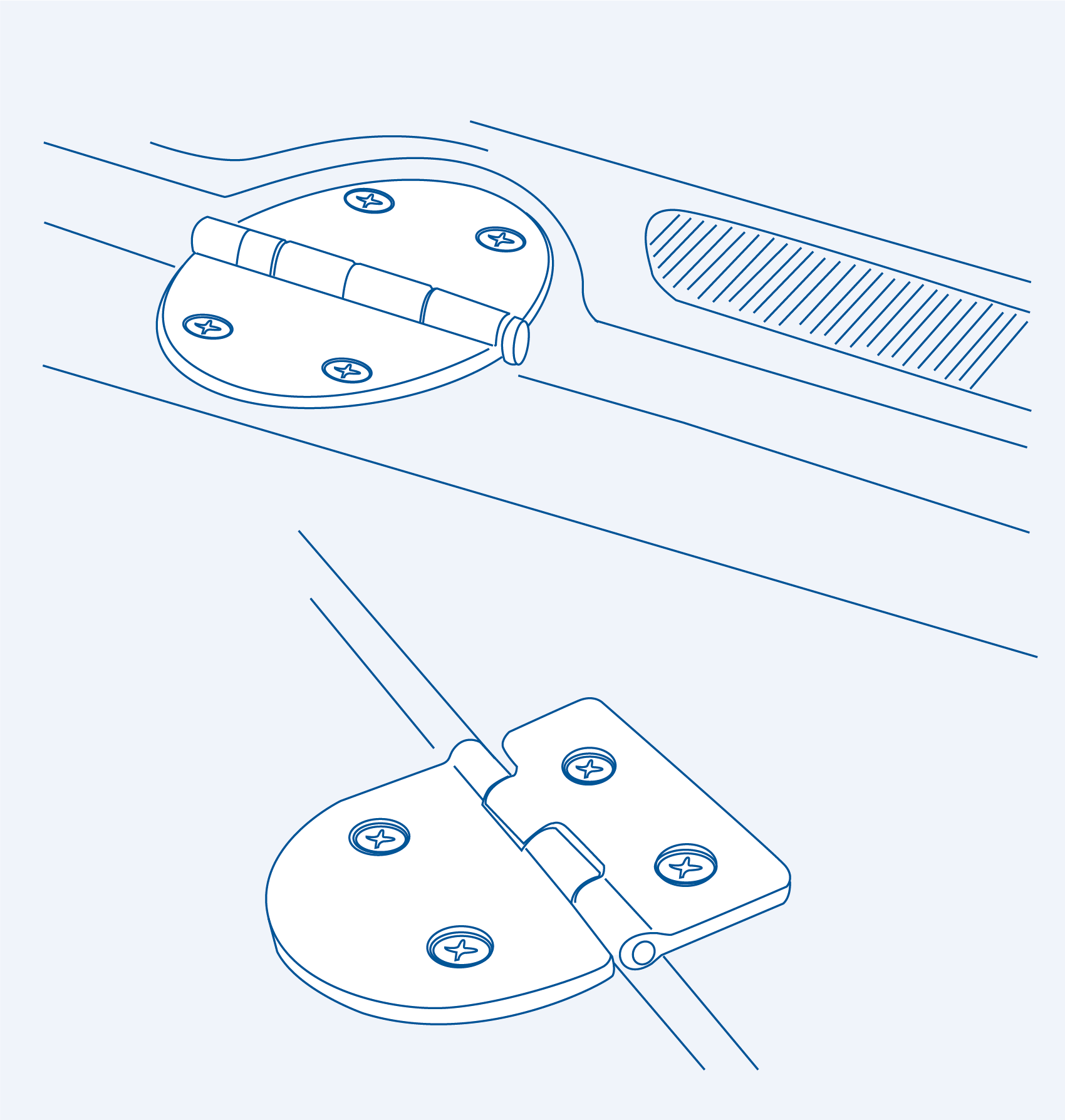 S9227-HP Stainless steel hinge (type O) - 316