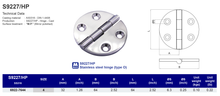 S9227-HP Stainless steel hinge (type O)