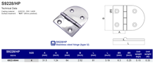S9228/HP Stainless steel hinge (type U)