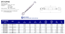 SF312PHE Pipe turnbuckle, hook and eye