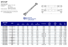 SF312P Pipe turnbuckle, jaw and jaw