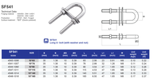 SF541 Long U-bolt (with washer and nut)
